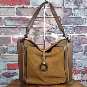 BCBG Max Azria "Amelie" Suede/Leather Hobo Bag